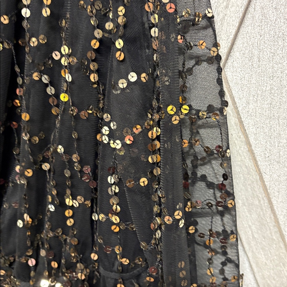 Black and Gold Sequin Jumpsuit - Picture 6 of 6